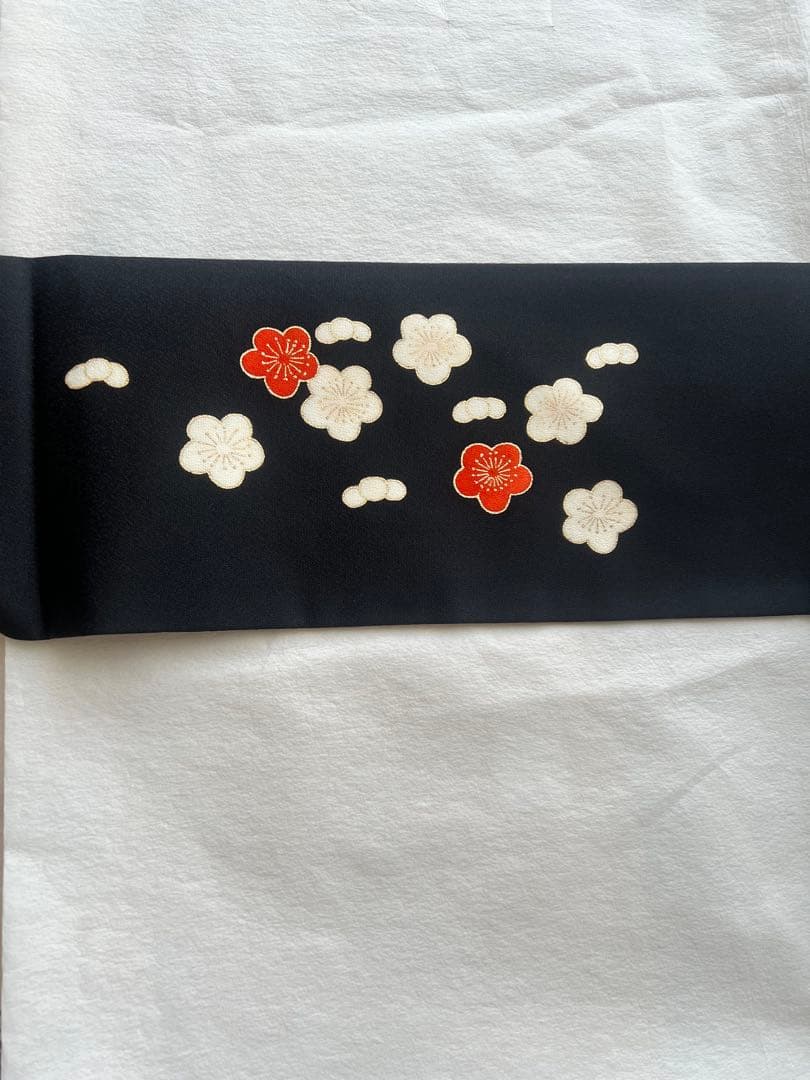 松に梅　九寸帯　*証紙付き