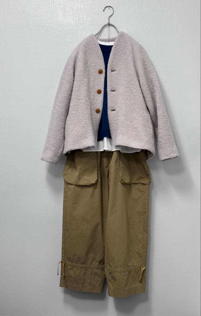 現行品販売中 パラスパレス ５Gざっくりコットン 後ろ開きクルー襟ベスト