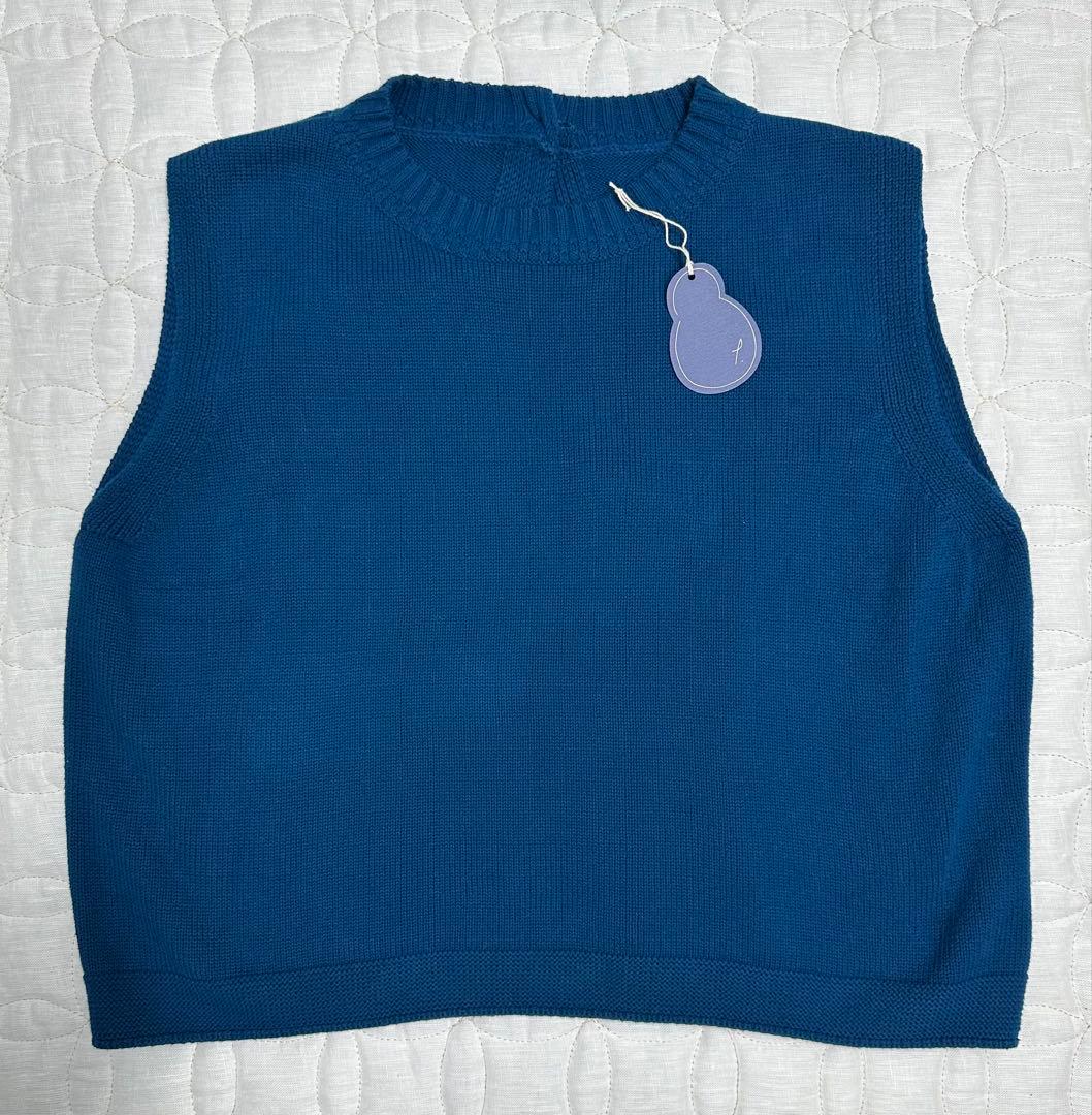 現行品販売中 パラスパレス ５Gざっくりコットン 後ろ開きクルー襟ベスト