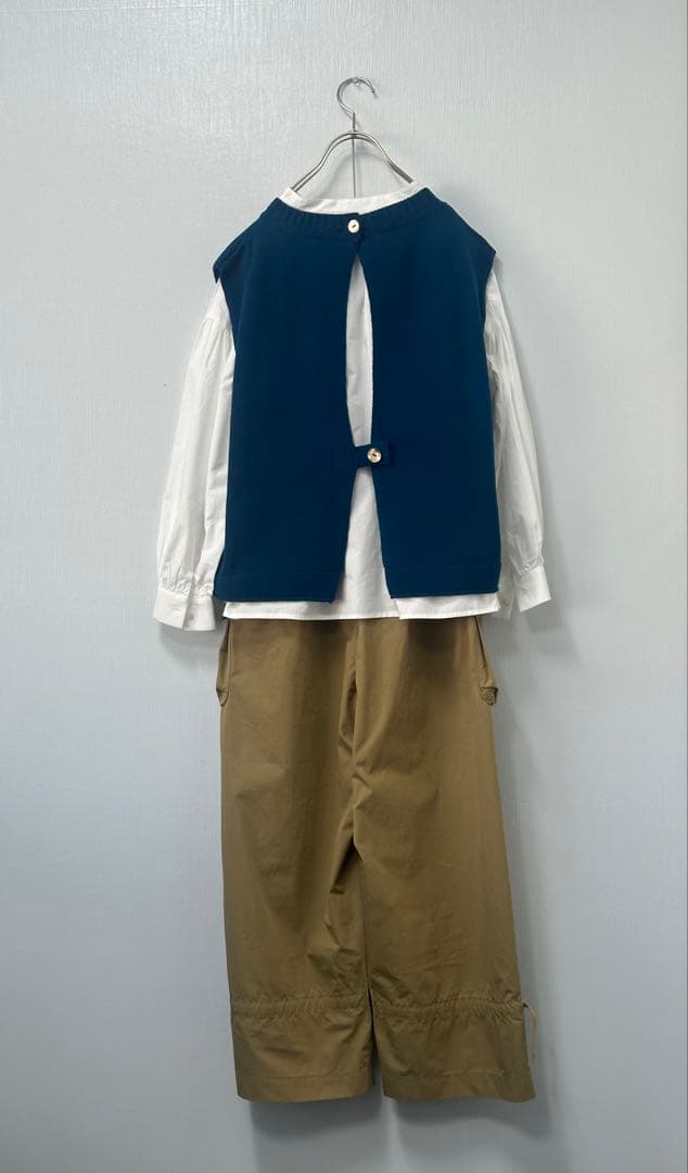 現行品販売中 パラスパレス ５Gざっくりコットン 後ろ開きクルー襟ベスト