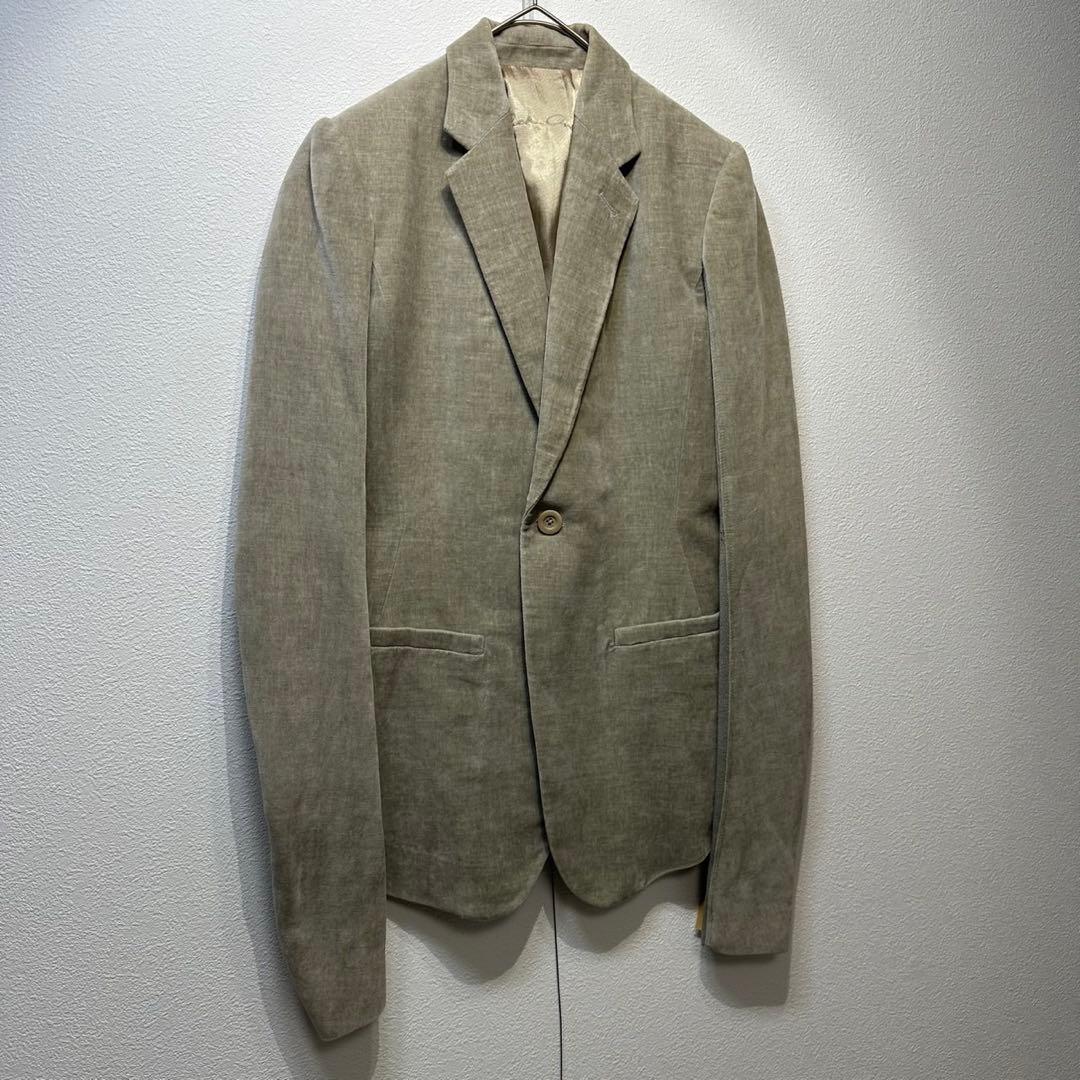 希少 リックオウエンス 上質 ベロア ニット ドッキング テーラードジャケット