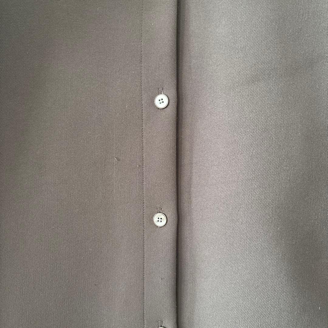 RIM.ARK 長袖ロングワンピース　スタンドカラー チャコールグレーバイカラー