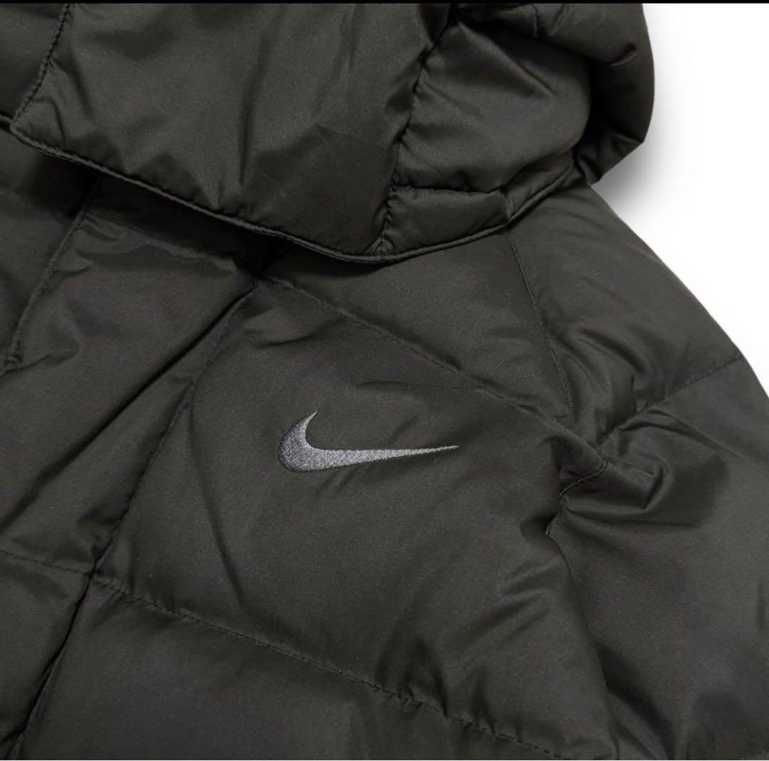 美品 NIKE ダウンジャケット ベンチコート 刺繍ロゴ フード取外可 2way
