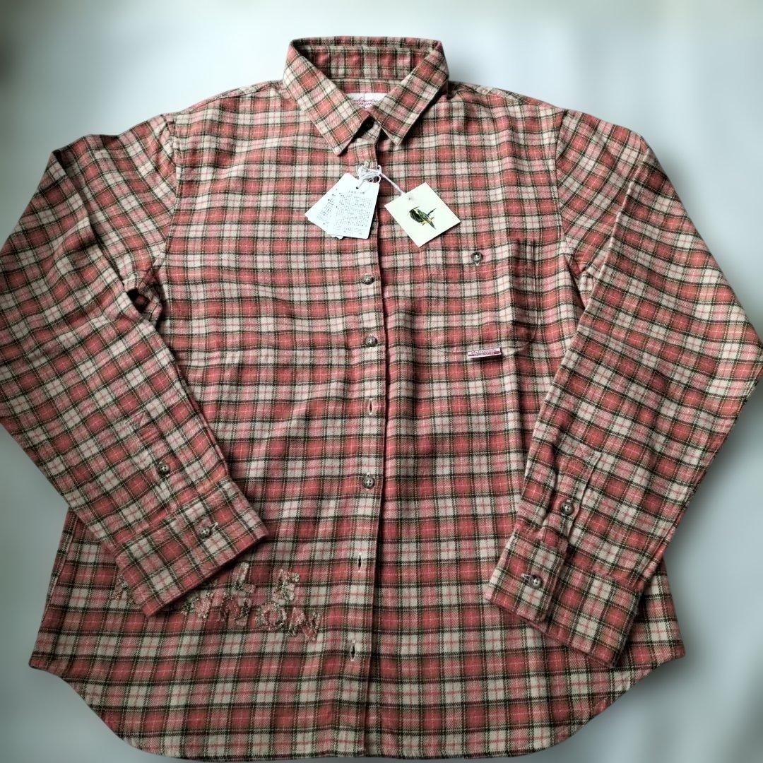 マドモアゼルノンノン ネルシャツ ピンク系チェック新品未使用タグ付き