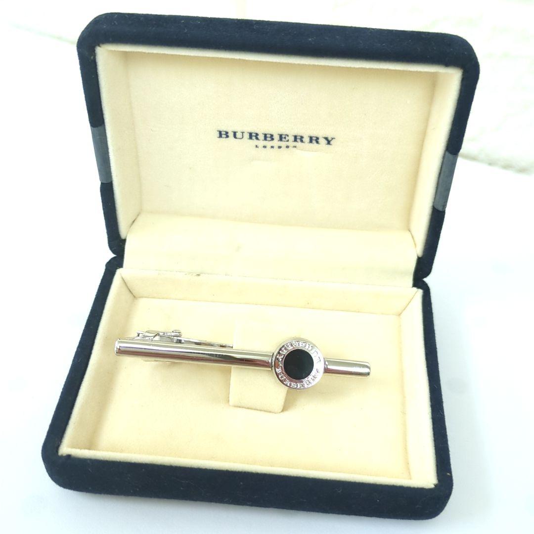 BURBERRY バーバリー タイピン ネクタイピン シルバーカラー ブラック