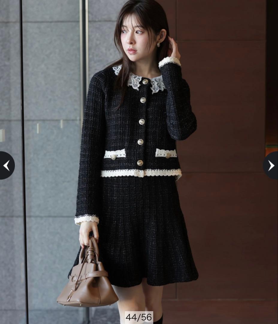 MARIEBELLEコラボ Tweed Knit Mini Skirt