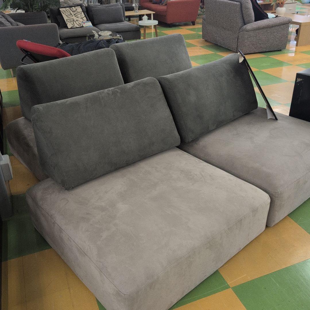 グレー スエード アイランドソファセット