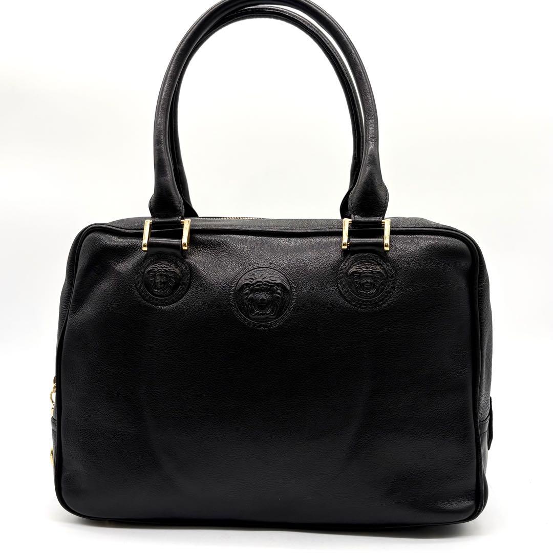 美品✨ヴェルサーチ ハンドバッグ メデューサ レザー ゴールド金具 ブラック