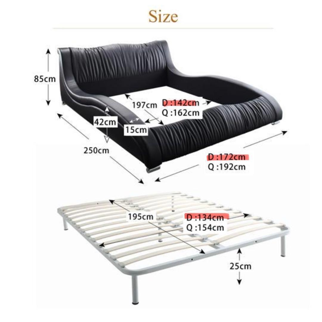 ベッドフレーム 黒 ダブル