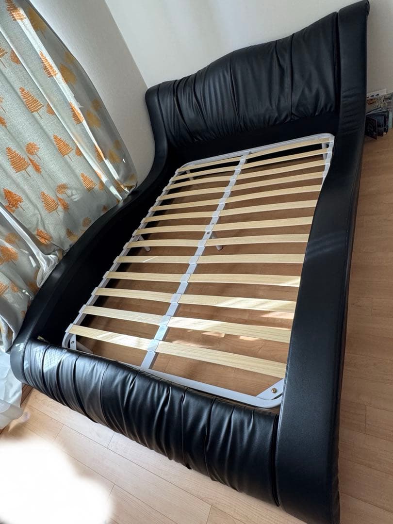 ベッドフレーム 黒 ダブル