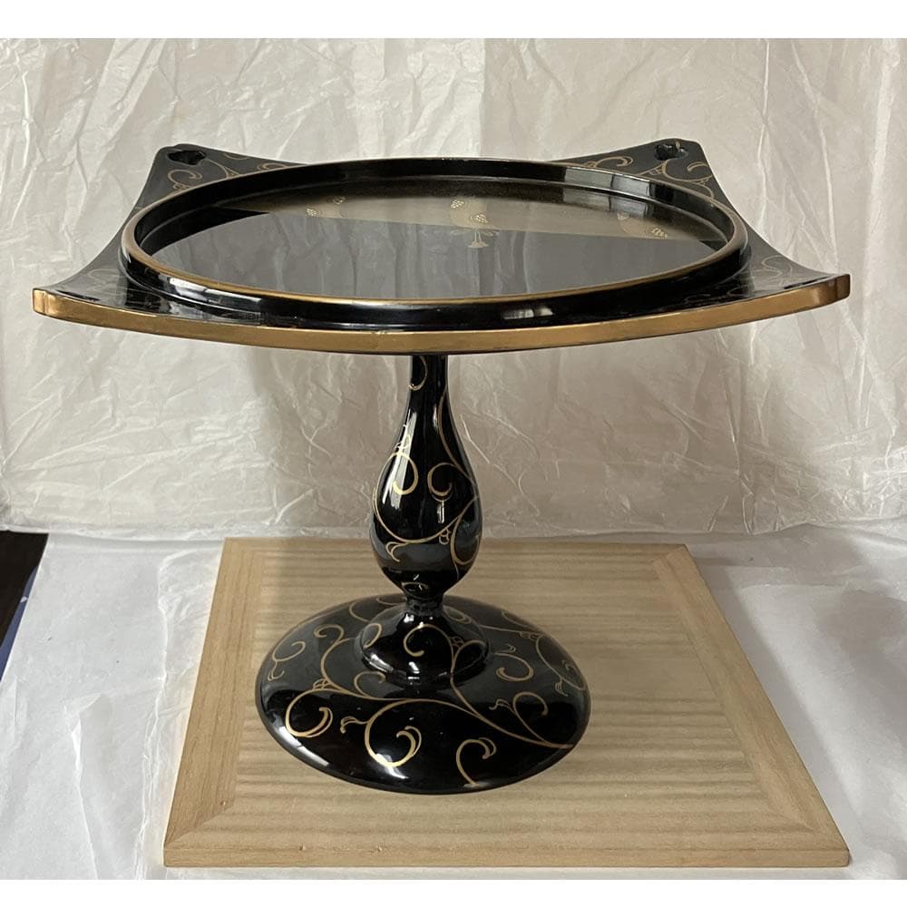 F1226 蒔絵 高坏菓子器 高さ22cm 木製 漆器 茶道具