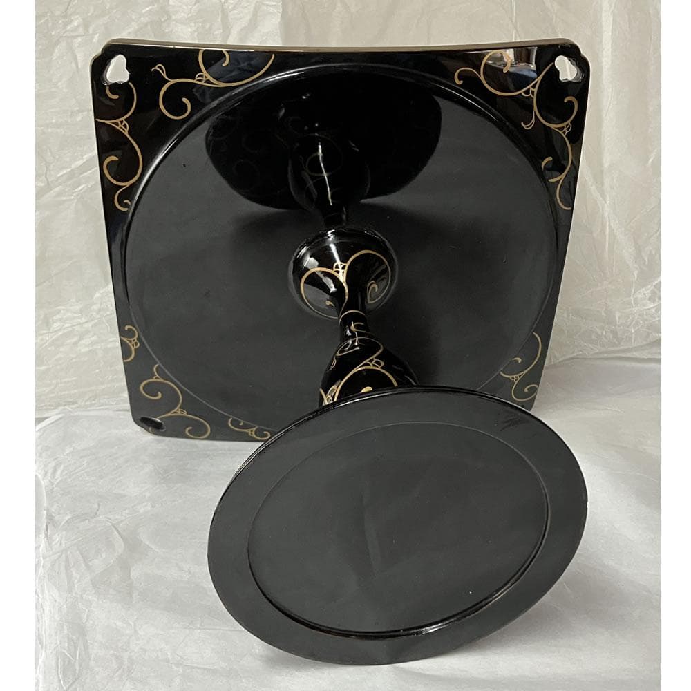 F1226 蒔絵 高坏菓子器 高さ22cm 木製 漆器 茶道具