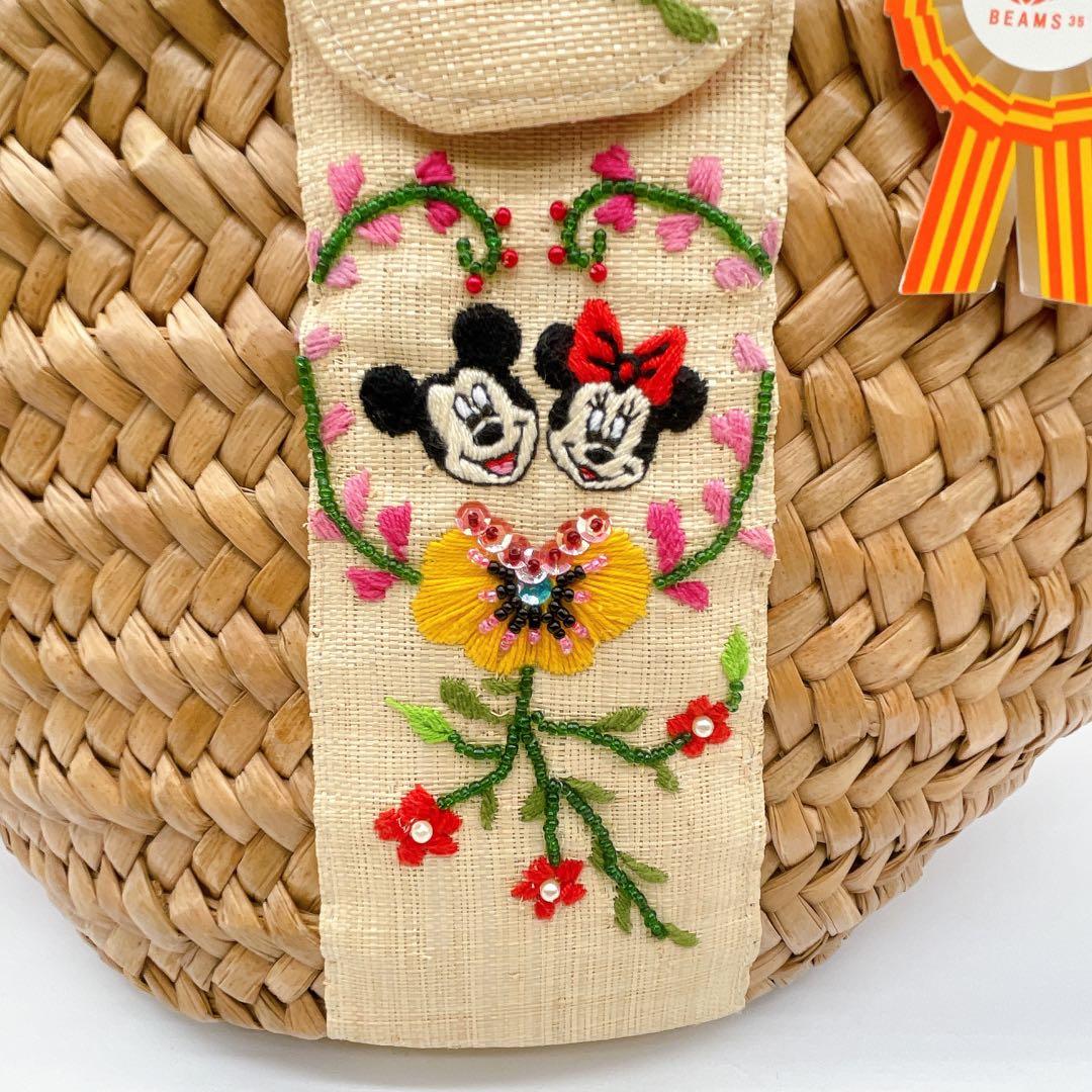 希少✨【ビームスボーイ】ディズニーコラボ カゴバッグ 刺繍ミッキーミニー35周年