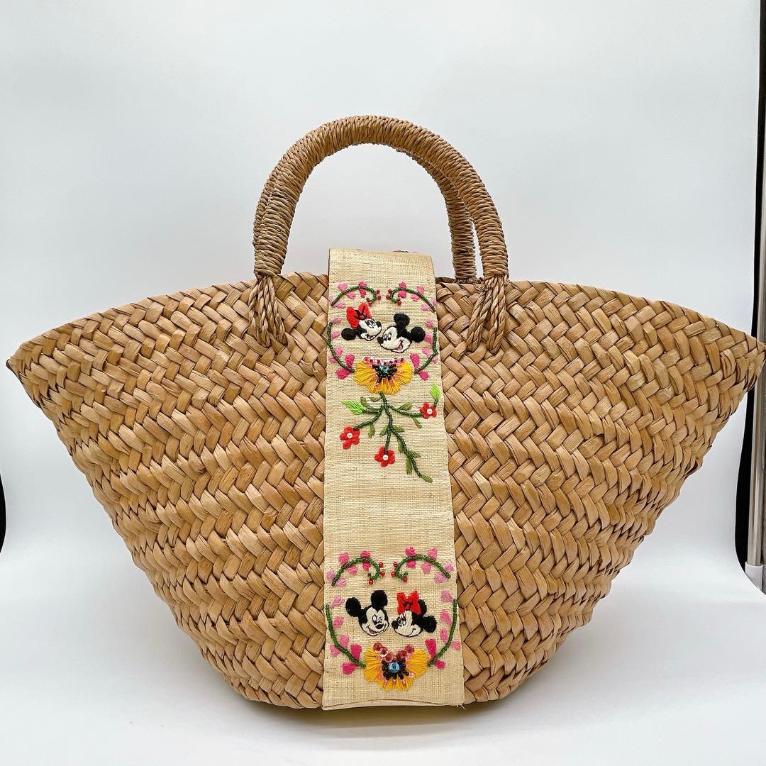 希少✨【ビームスボーイ】ディズニーコラボ カゴバッグ 刺繍ミッキーミニー35周年