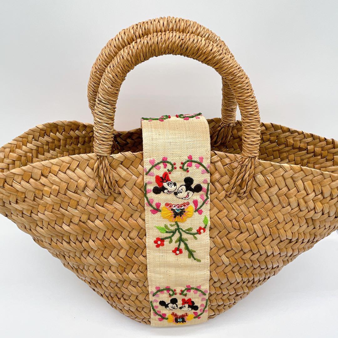 希少✨【ビームスボーイ】ディズニーコラボ カゴバッグ 刺繍ミッキーミニー35周年