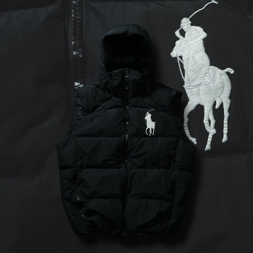 y2k POLO RALPH LAUREN ダウンベスト ビッグポニー ドリル