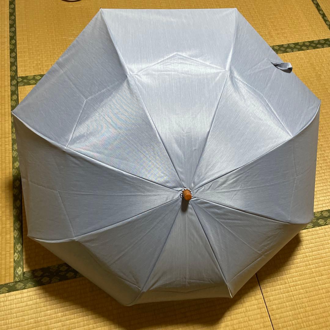 サンバリア100 2段折り大判 フロストブルー　遮光日傘