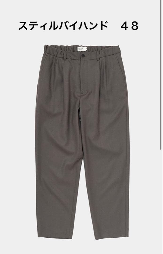 STILL BY HAND ウールフラノイージースラックス　ベージュ48 L