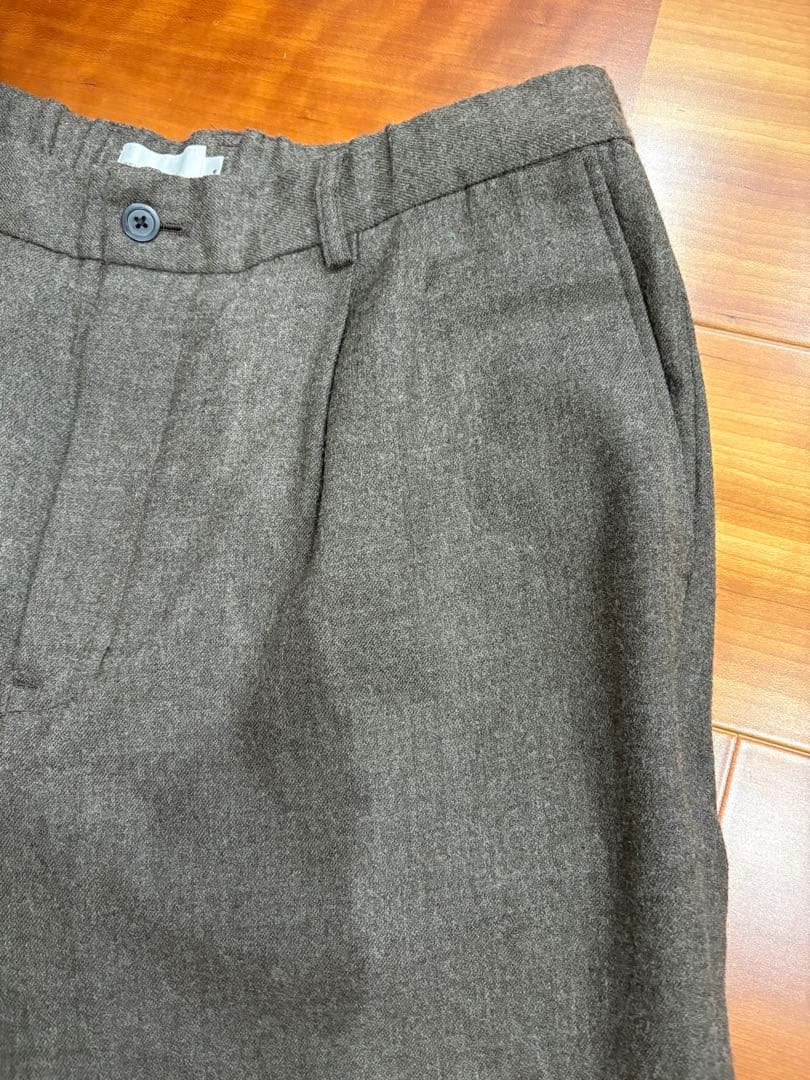 STILL BY HAND ウールフラノイージースラックス　ベージュ48 L