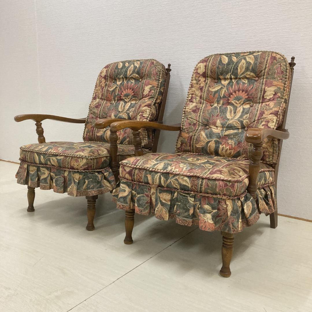 【飛騨産業】キツツキ　穂高　シングルソファ　アームチェア　一人掛け　２脚セット