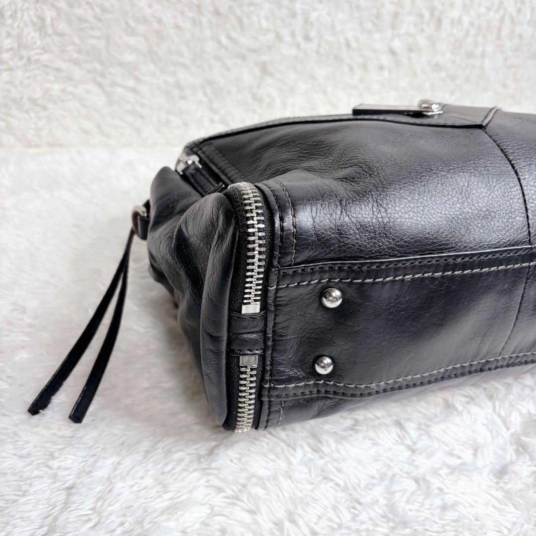 DIESEL ディーゼル レザー 2WAY ハンドバッグ ショルダー 黒