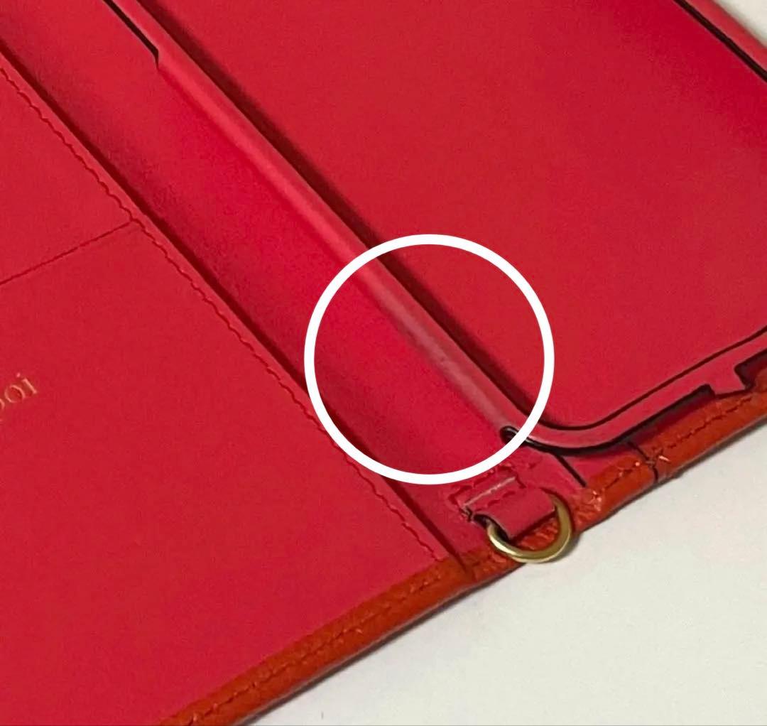 エポイ手帳型 iPhoneケース オレンジ タッセル付き