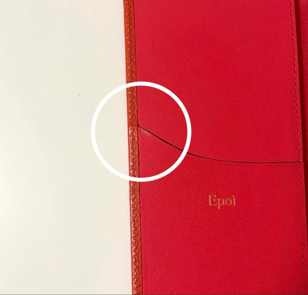 エポイ手帳型 iPhoneケース オレンジ タッセル付き