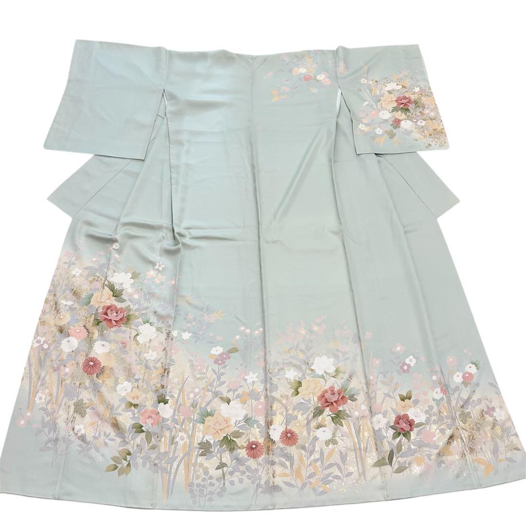 【極美品❤️】訪問着 正絹 四季草花文様 金彩 上品 卒業式 入学式 結婚式