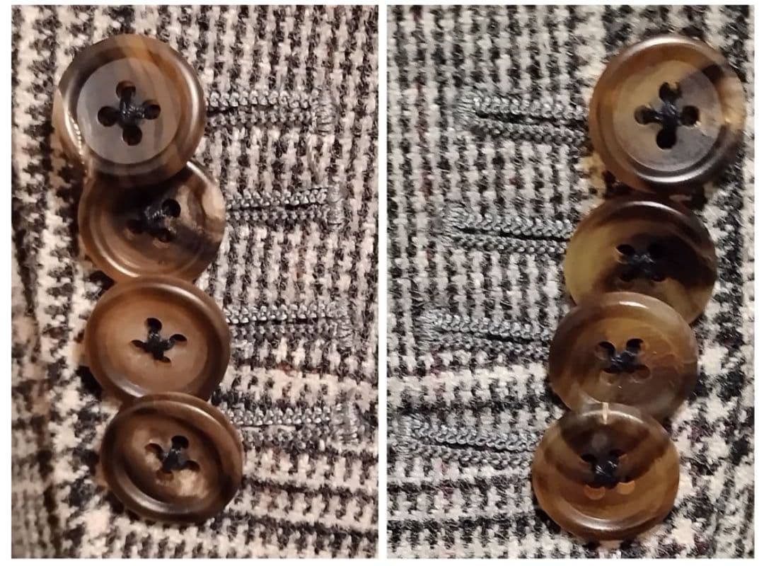 麻布テーラー　アンゴラ カシミヤ混　テーラードジャケット　チェック柄　グレー46