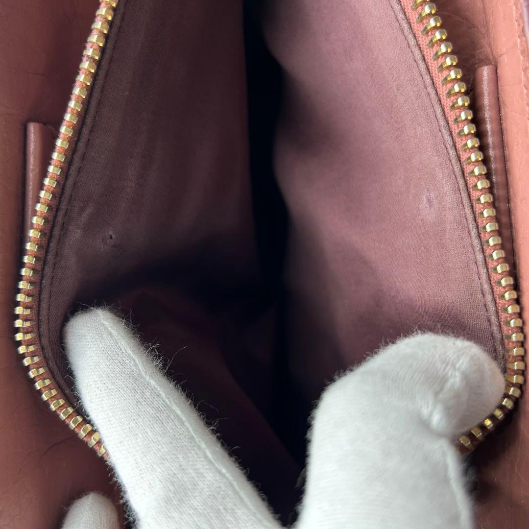 名作 MIU MIU 2way ショルダーバッグ レザー ピンク ゴールド金具