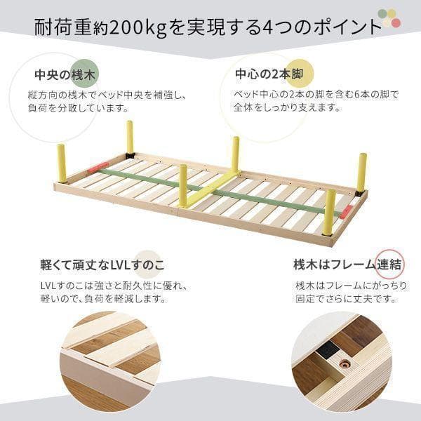 すのこベッド シングル 北欧パイン材 低ホルムアルデヒド ホワイトウォッシュ