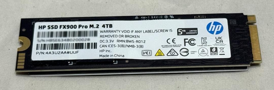 最終価格HP SSD FX900 Pro★M.2★4TB★読込7400MB/s