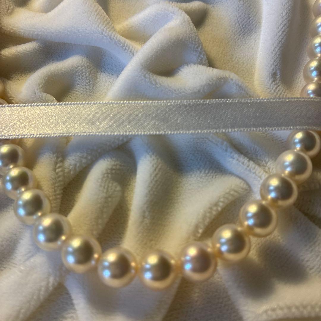 ピンキッシュホワイト本真珠 ネックレスとピアスセット◎鑑定書付き