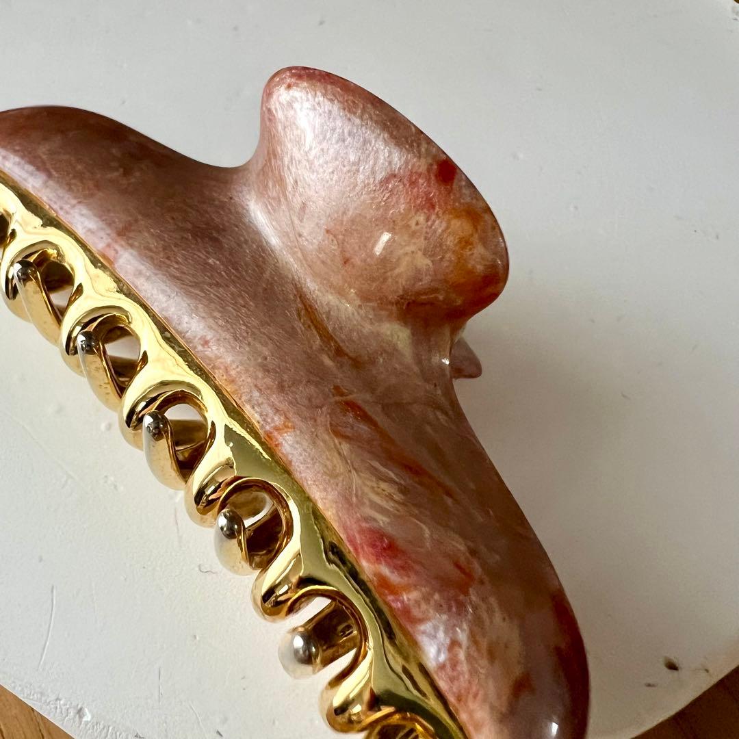 acca オレンジ系 ヘアクリップ　中サイズ