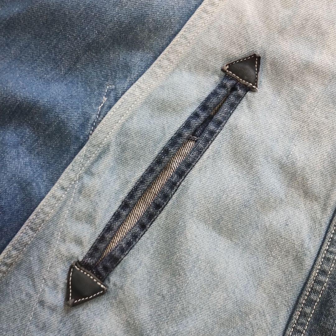 最終値下！BLUEBLUEブルーブルー藍染グラデーションデニムポンチョ馬聖林公司