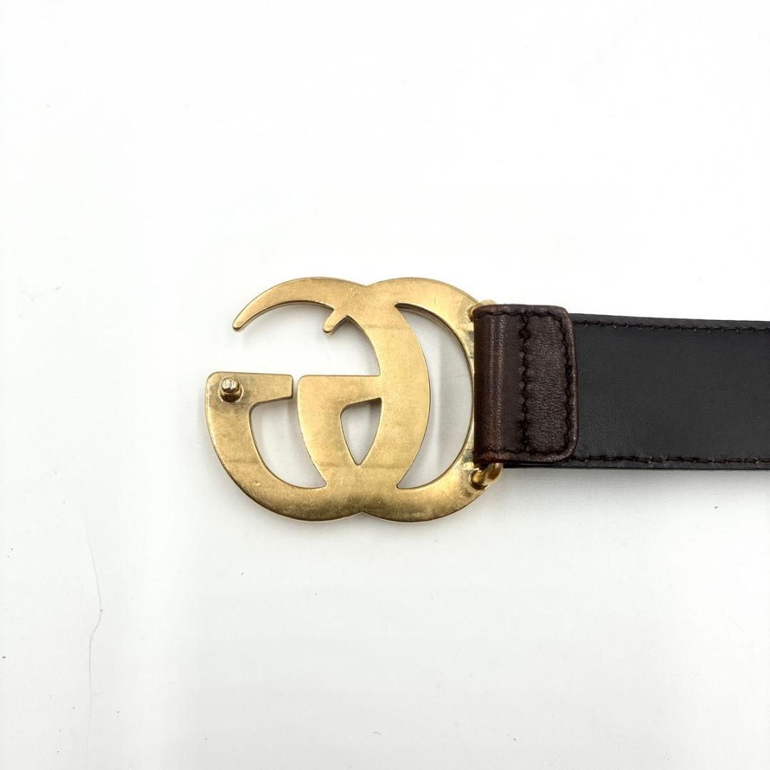 美品 GUCCI ベルト バックル GG マーモント ゴールド 革 ユニセックス