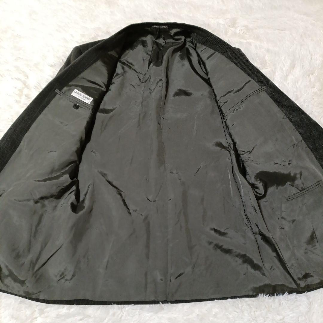 ジョルジオアルマーニ スーツ セットアップ L チャコールグレー ウール95