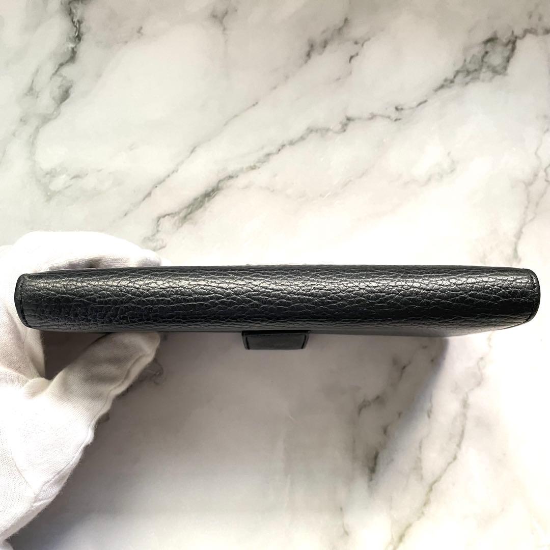 GUCCI グッチ　ブラックレザー 長財布 シルバー金具　極美品　1010-②