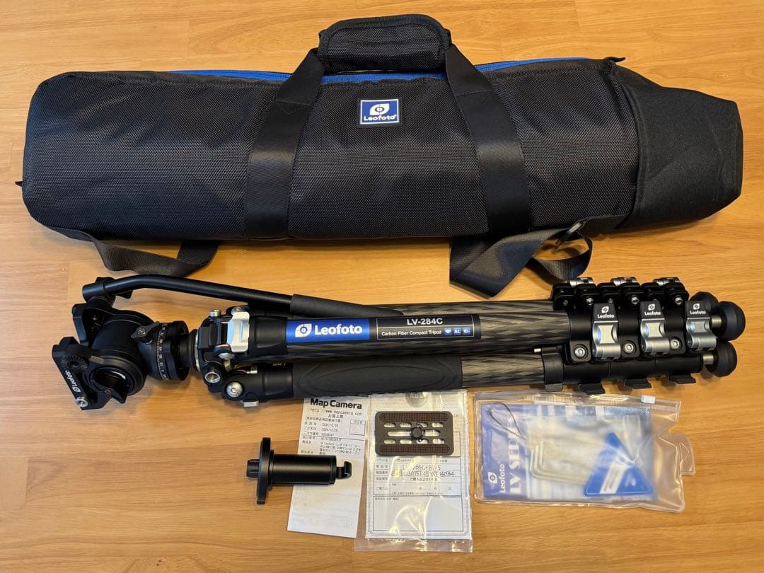 Leofoto4段三脚 三脚マンバO ビデオ雲台セット LV-284C+BV-5