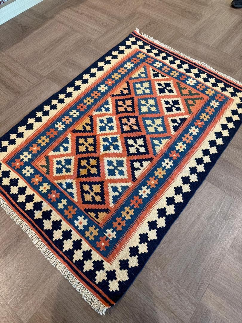 ペルシャキリム (キリム) ペルシャ絨毯 150x106cm 手織りラグ キリム