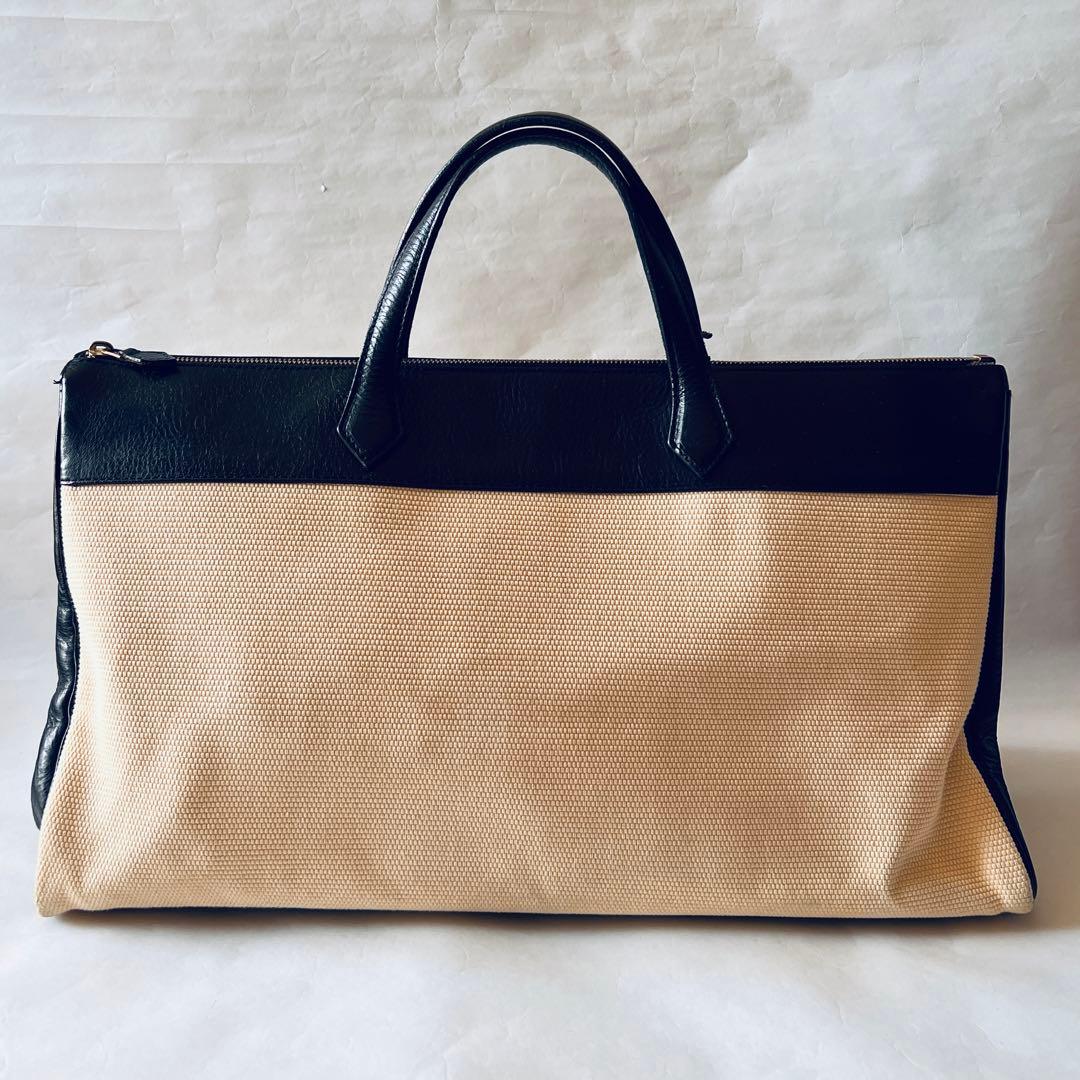 【くろ】Cisei シセイ チセイ キャンバス切替 レザー ボストンバッグ