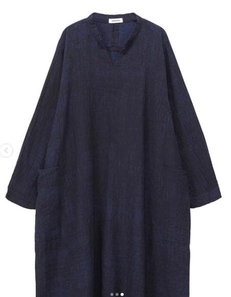 プランテーション☆ストロークJQジャガード織OP☆濃紺☆手洗い可☆美品です