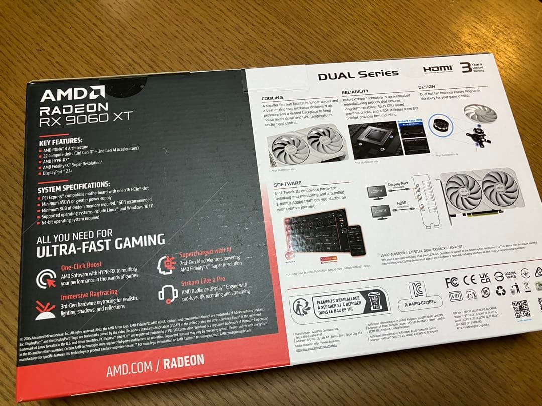 【希少な白•新品•レシート付】ASUS RX9060XT 16GB WHITE