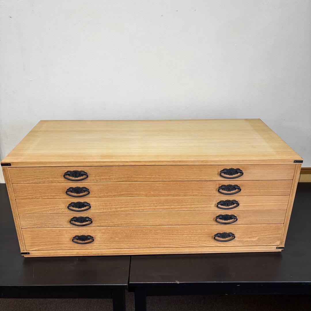 桐タンス 5段 和服収納 昭和レトロ 金具取手付き