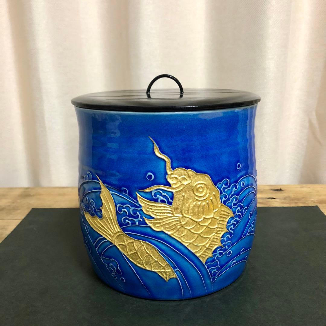 nesyu 小峠丹山 浅黄交趾荒磯水指 共箱 茶道具