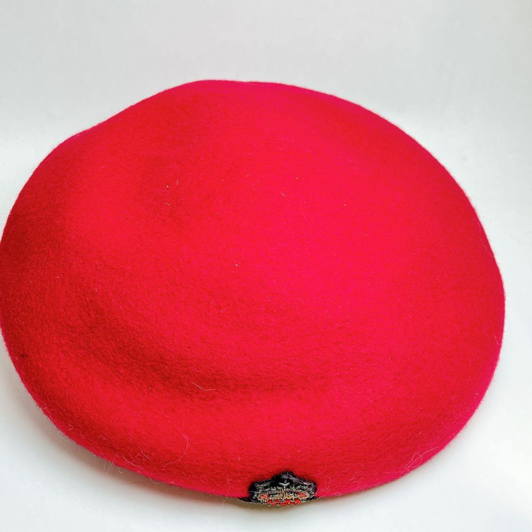 クリスチャンディオール　スポーツ　ベレー帽　ワッペン　エンブレム　赤