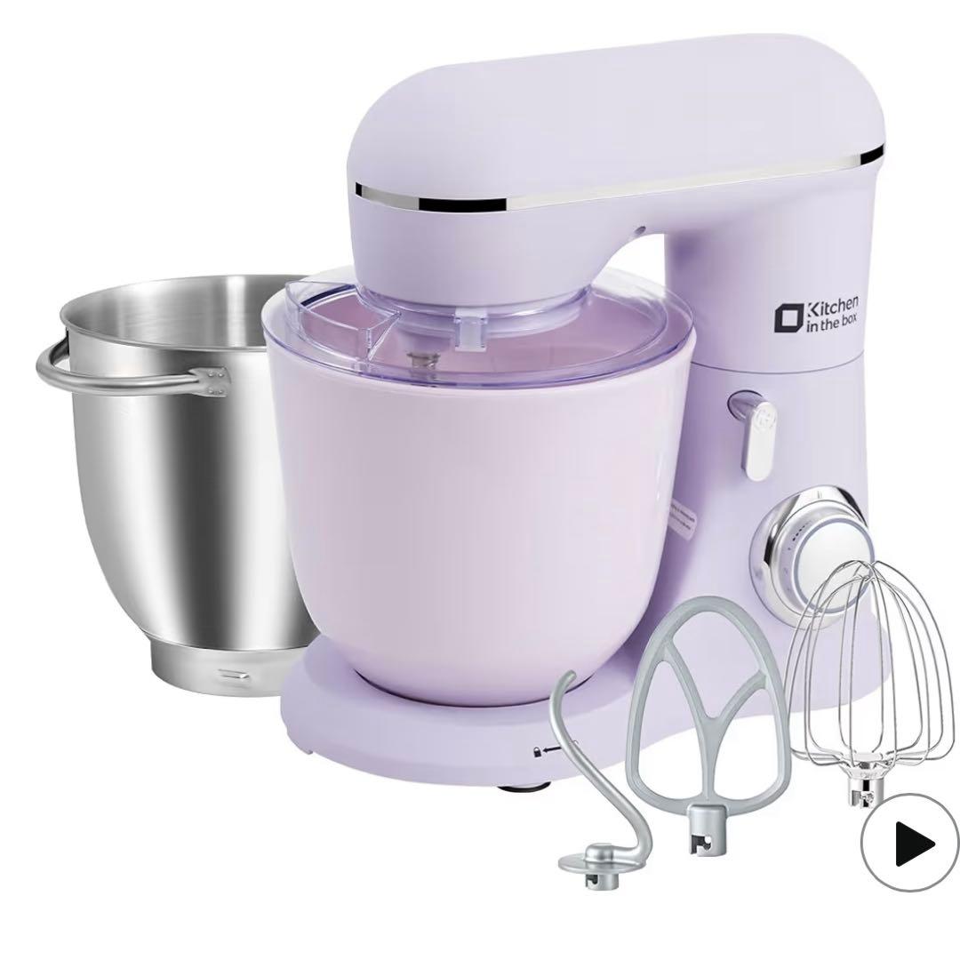 【新品】スタンドミキサー 4.5L ダブルボウル大容量卓上ミキサー10段階調節