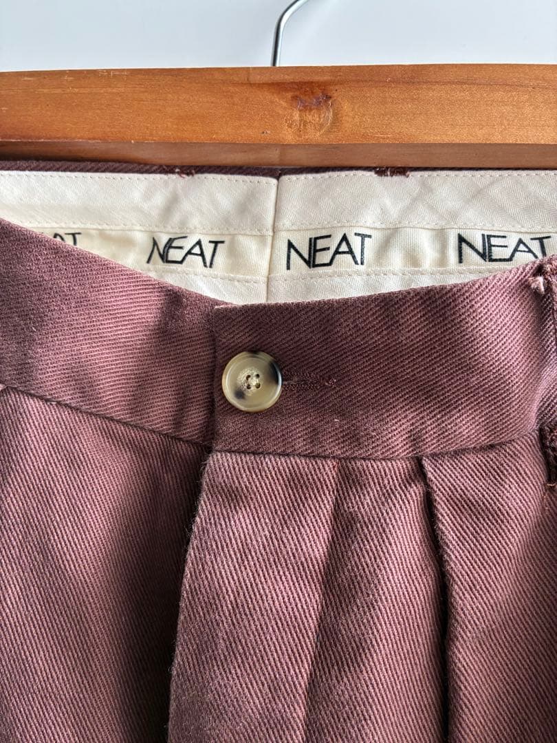 【NEAT】 コットン スラックス 茶色
