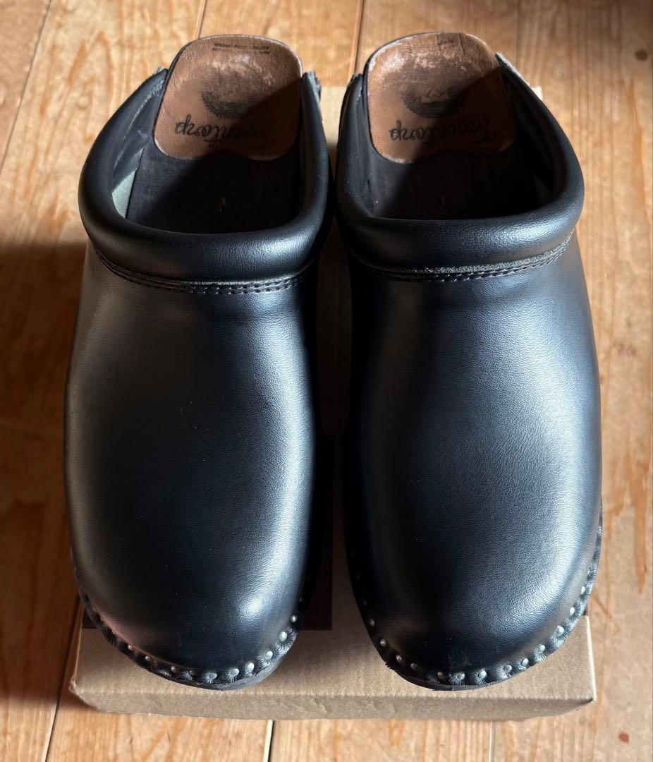 トロエントープ TROENTORP 黒 レザー クロッグサンダル39