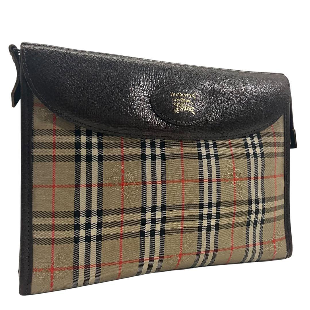 バーバリー　ノバチェック　ホースロゴ　総柄　クラッチバッグ　BURBERRY